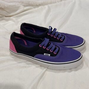 Vans Black and Purple Sneakers with Pink Accents